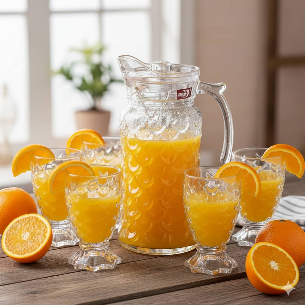 ست ۷تیکه پارچ و لیوان بلور طرح پری برند دلی